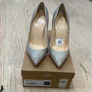 Ivory glitter Christian Louboutin pigalle follies